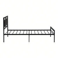 Heavy Duty Twin Size Metal Bed Frame with Headboard and Footboard, Noise-Free Support Slats, No Box Spring Required, Easy Assembly Black