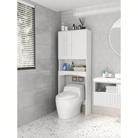 Over The Toilet Storage Cabinet with Adjustable Shelves and Open Storage Space Saver Bathroom Organizer