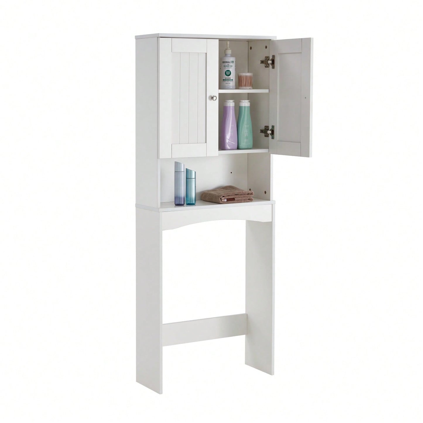 Over The Toilet Storage Cabinet with Adjustable Shelves and Open Storage Space Saver Bathroom Organizer