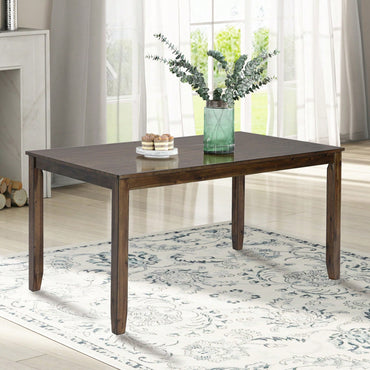 Solid Wood Dining Table For 4 - Small Space Rectangular Kitchen Table, Elegant & Modern Design, Easy Assembly