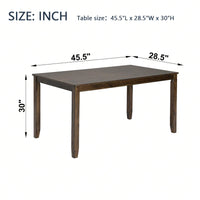 Solid Wood Dining Table For 4 - Small Space Rectangular Kitchen Table, Elegant & Modern Design, Easy Assembly