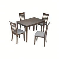 Solid Wood Dining Table For 4 - Small Space Rectangular Kitchen Table, Elegant & Modern Design, Easy Assembly