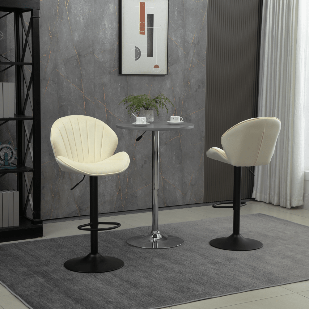 Adjustable Bar Stools Set Of 2, Counter Height Bar Chairs With Back And Footrest, Kitchen Pub Chairs