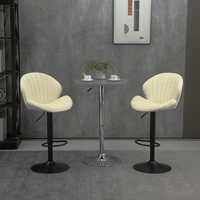 Adjustable Bar Stools Set Of 2, Counter Height Bar Chairs With Back And Footrest, Kitchen Pub Chairs