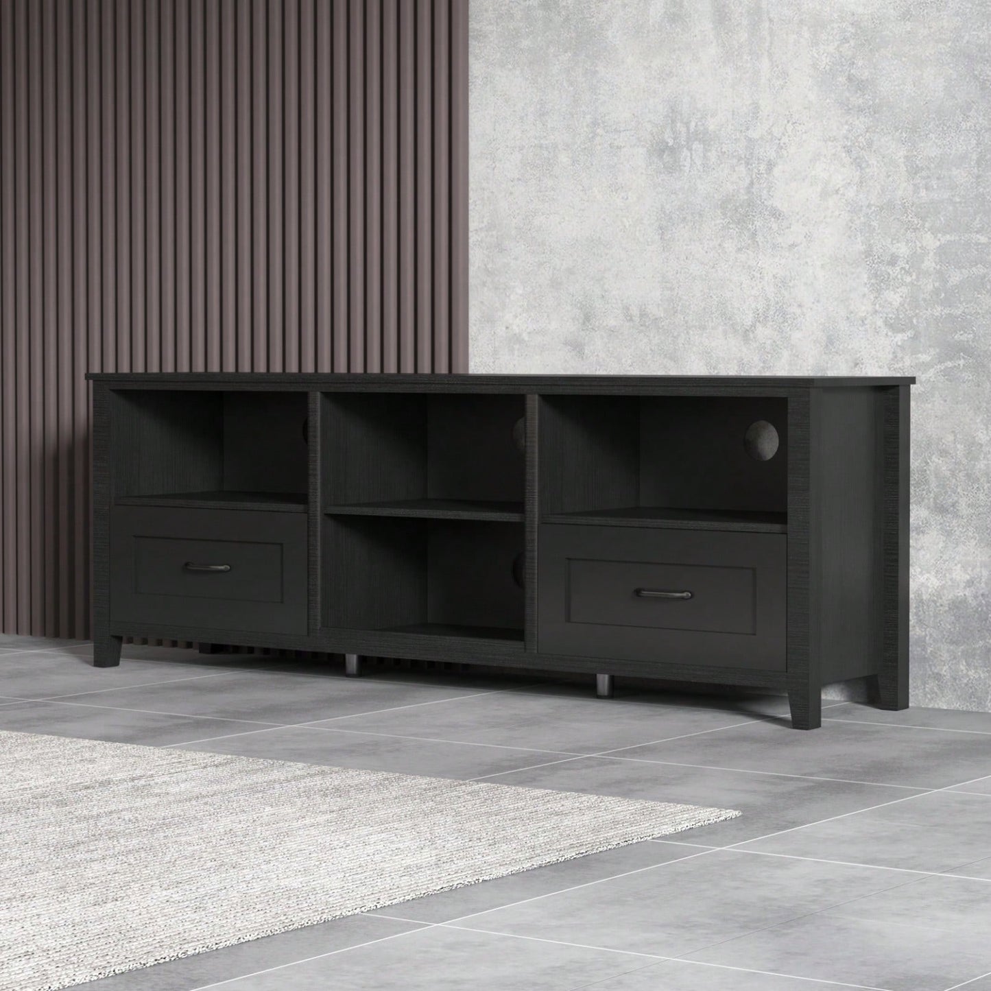 70.08 Inch Length TV Stand For Living Room And Bedroom, With 2 Drawers And 4 High-Capacity Storage Compartment