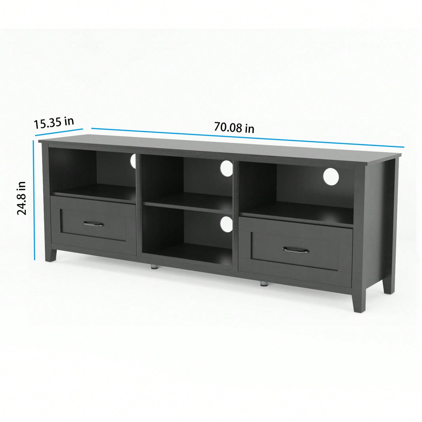 70.08 Inch Length TV Stand For Living Room And Bedroom, With 2 Drawers And 4 High-Capacity Storage Compartment