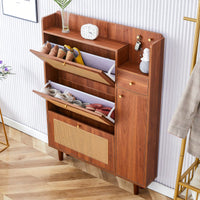 Japanese Rattan Minimalist Storage Cabinet for Shoes and Small Items Ideal for Corridors and Living Rooms