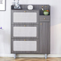 Japanese Rattan Minimalist Storage Cabinet for Shoes and Small Items Ideal for Corridors and Living Rooms