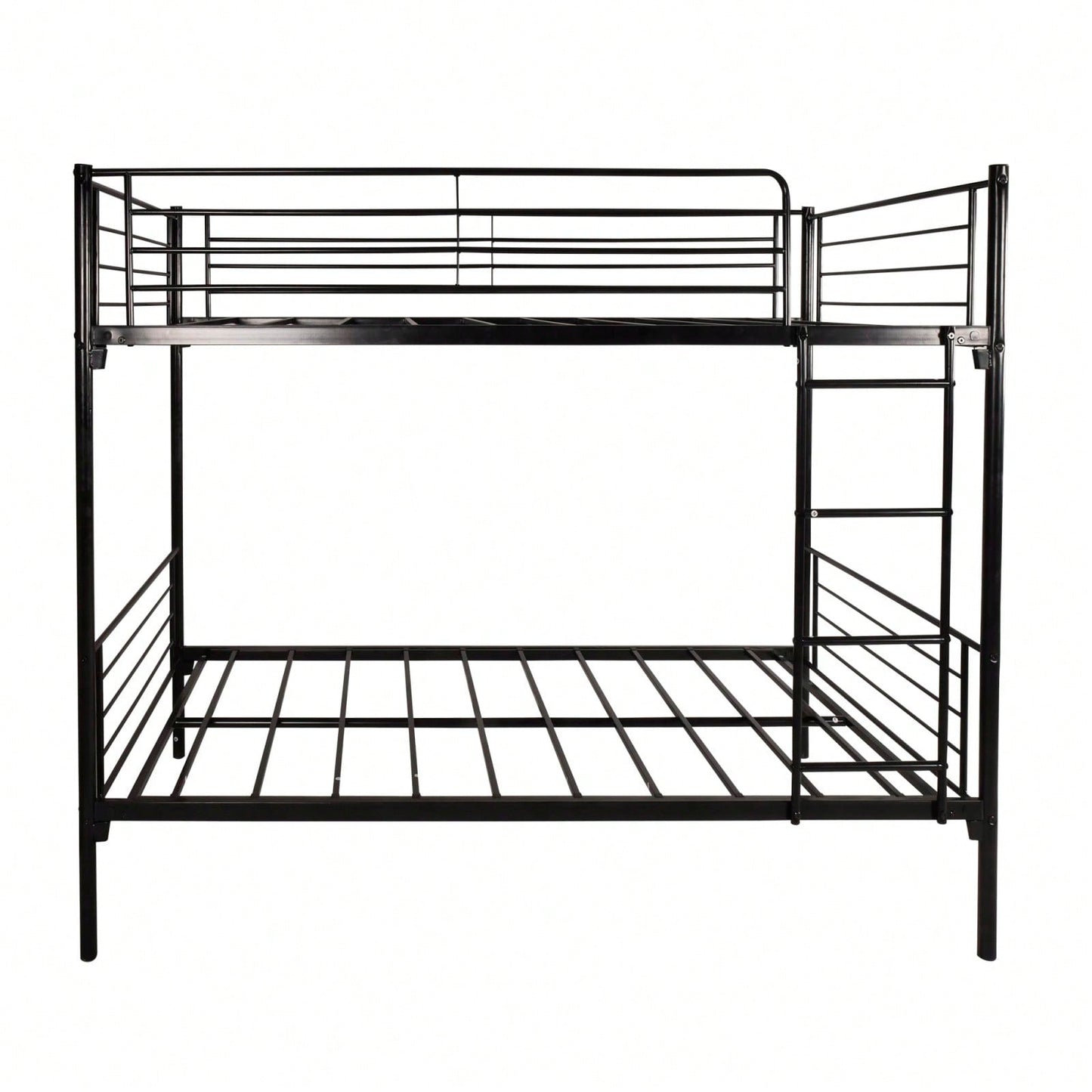 Twin Over Twin Bunk Bed With Metal Frame, Space-Saving Design For Kids Teens Adults, Heavy Duty Metal Slats Support 250/350lbs