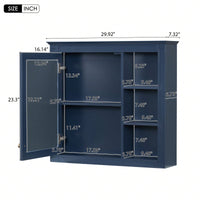 30x28 Wall Mounted Bathroom Mirror Cabinet with Soft-Close Hinges and 3 Open Shelves for Modern Storage Solutions