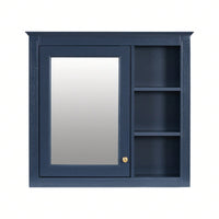 30x28 Wall Mounted Bathroom Mirror Cabinet with Soft-Close Hinges and 3 Open Shelves for Modern Storage Solutions