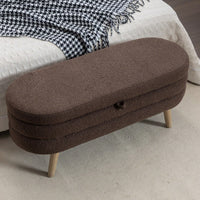 Velvet Fabric Storage Bench Bedroom Bench With Wood Legs For Living Room Bedroom Indoor