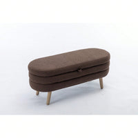 Velvet Fabric Storage Bench Bedroom Bench With Wood Legs For Living Room Bedroom Indoor