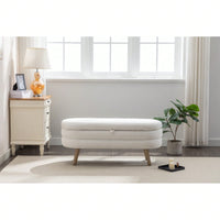 Velvet Fabric Storage Bench Bedroom Bench With Wood Legs For Living Room Bedroom Indoor