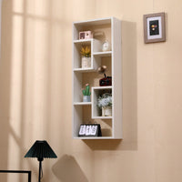 Freestanding Wood Open Bookcase With 5 Cubes