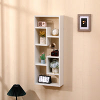 Freestanding Wood Open Bookcase With 5 Cubes