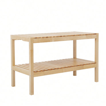 Birch Shoe Bench - 3 Tier Sturdy Storage Organizer