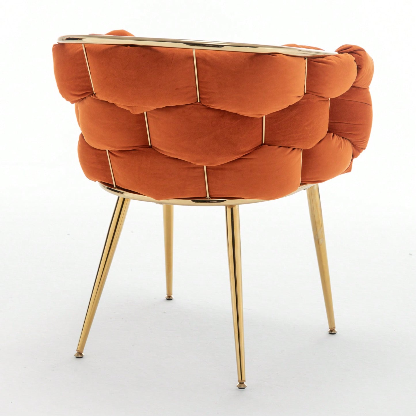 Stylish Orange Velvet Accent Chair with Gold Legs for Living Room Bedroom Vanity