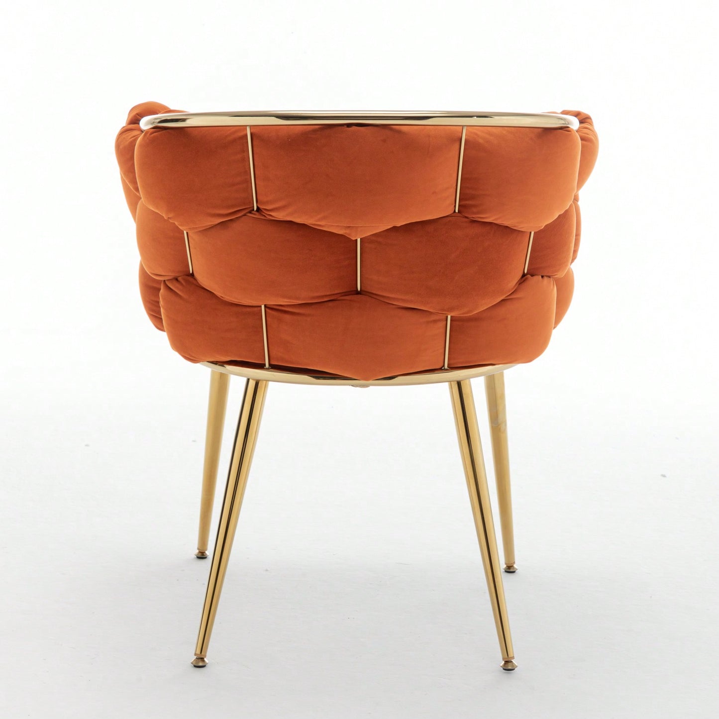 Stylish Orange Velvet Accent Chair with Gold Legs for Living Room Bedroom Vanity