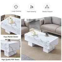 Modern Rectangular Coffee Table For Living Room, Stylish Wood Finish Cocktail Table With Spacious Surface For Decor, Easy Assembly