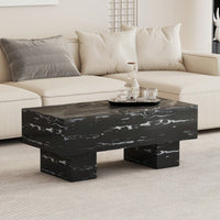Modern Rectangular Coffee Table For Living Room, Stylish Wood Finish Cocktail Table With Spacious Surface For Decor, Easy Assembly