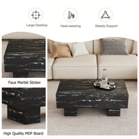 Modern Rectangular Coffee Table For Living Room, Stylish Wood Finish Cocktail Table With Spacious Surface For Decor, Easy Assembly