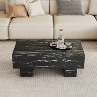 Modern Rectangular Coffee Table For Living Room, Stylish Wood Finish Cocktail Table With Spacious Surface For Decor, Easy Assembly
