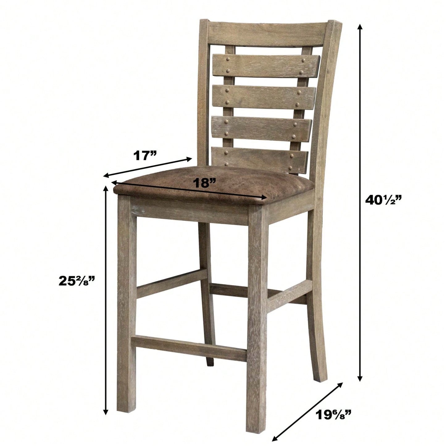 Rustic Farmhouse Dining Counter Chairs (Set Of 2)