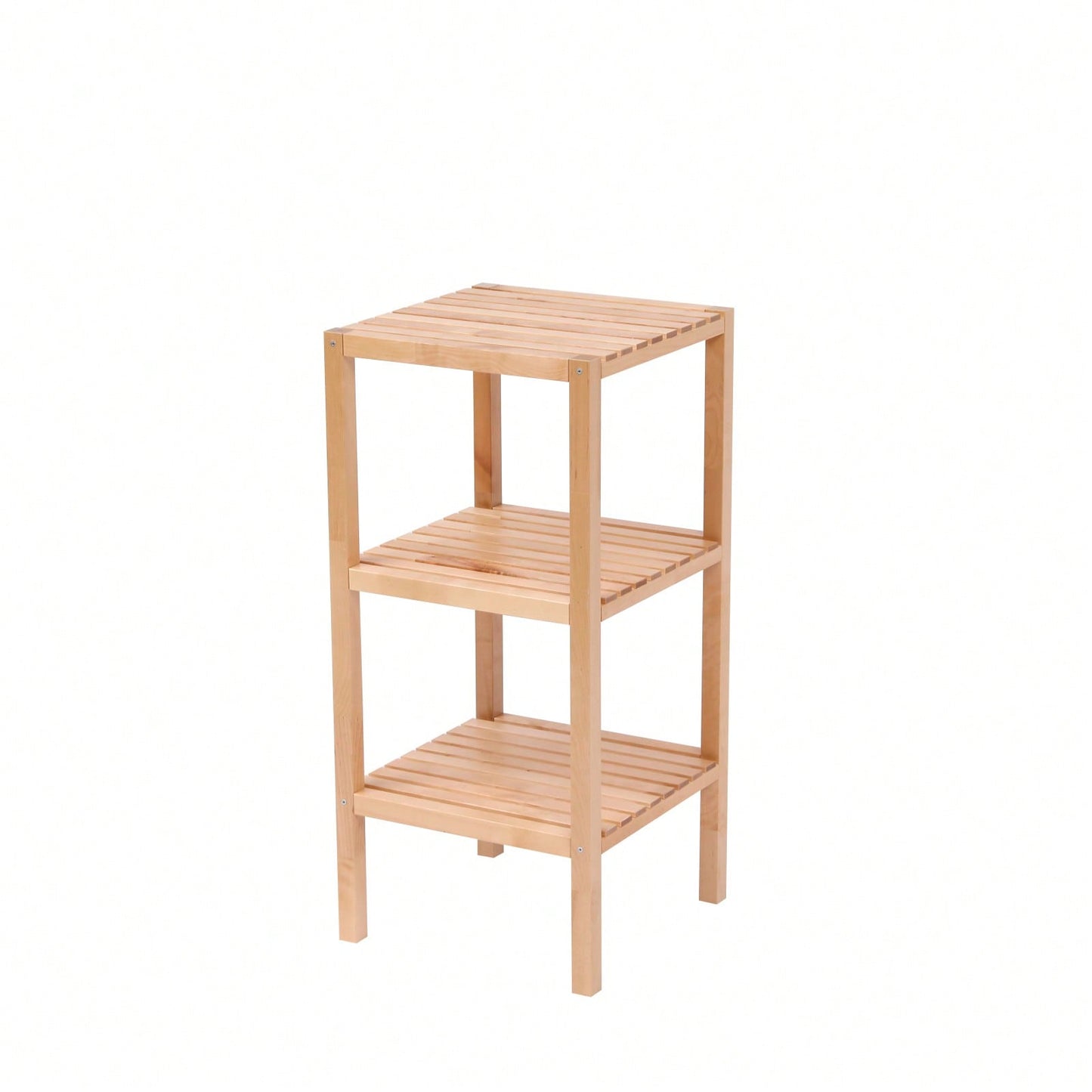 3-Tier Narrow Birch Bathroom Shelf Multifunctional Corner Storage Unit for Kitchen Living Room Bedroom Entryway