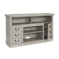 Traditional TV Media Stand - Farmhouse Rustic Entertainment Console