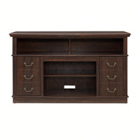 Traditional TV Media Stand - Farmhouse Rustic Entertainment Console