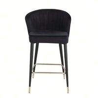 Contemporary Velvet Upholstered Counter Height Stool