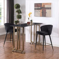 Contemporary Velvet Upholstered Counter Height Stool