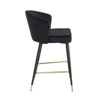 Contemporary Velvet Upholstered Counter Height Stool