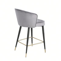 Contemporary Velvet Upholstered Counter Height Stool