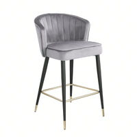 Contemporary Velvet Upholstered Counter Height Stool