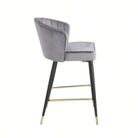 Contemporary Velvet Upholstered Counter Height Stool