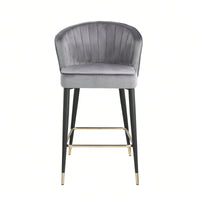 Contemporary Velvet Upholstered Counter Height Stool