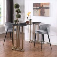 Contemporary Velvet Upholstered Counter Height Stool