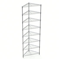 Heavy Duty 8-Tier Corner Wire Shelving Unit NSF Certified Adjustable Metal Storage Rack for Garage Kitchen Office 82H x 20L x 20D Chrome