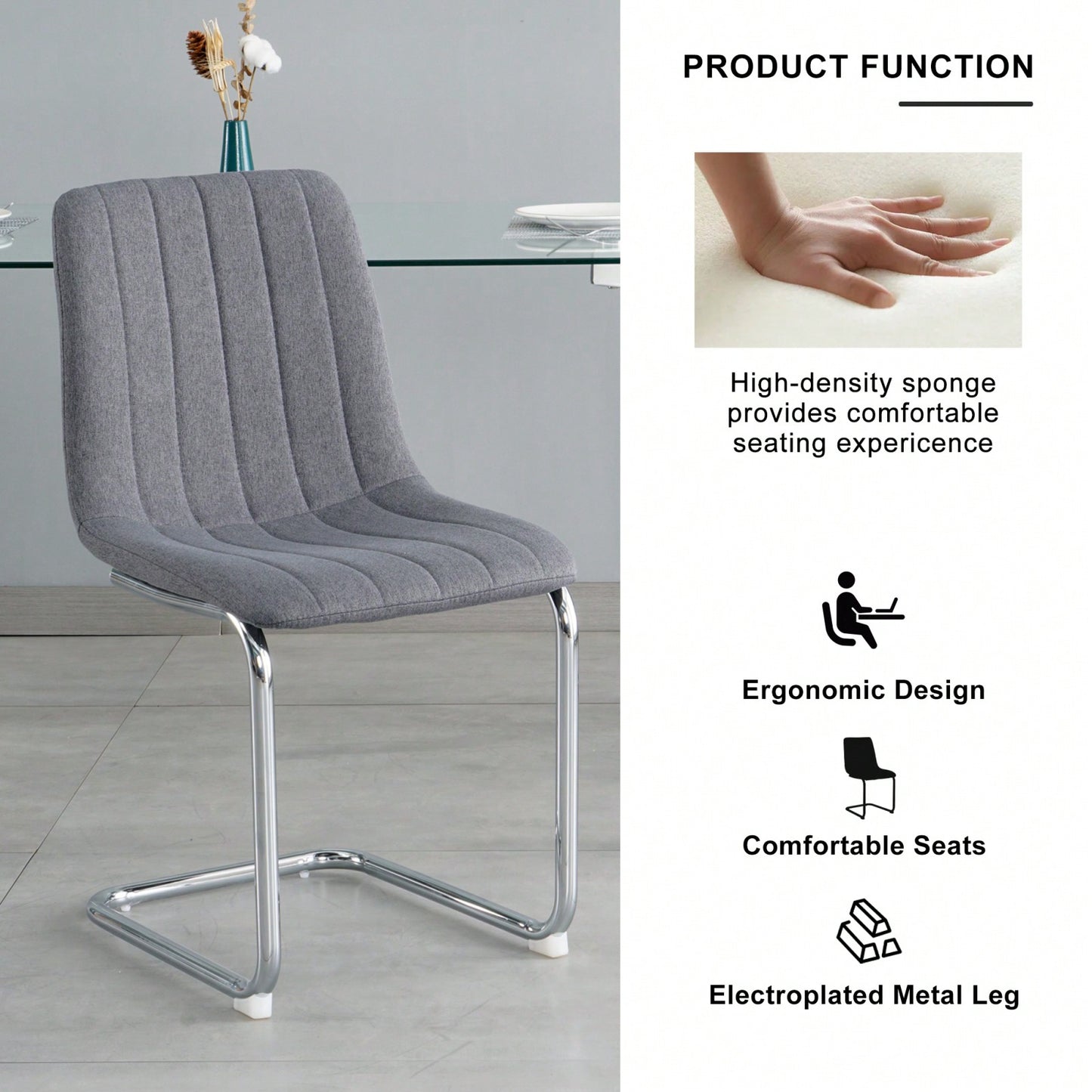 Stylish Velvet Dining Chairs Set of 4 with Back Support Metal Legs for Kitchen Office Bedroom