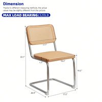 Mid Century Modern Velvet Rattan Dining Chairs Set of 2 Stackable Accent Chairs with Chrome Legs for Living Room Kitchen