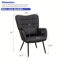 Stylish Accent Armchair with Metal Legs Soft Padded High Back Deep Seat Comfortable Chair for Living Room Office Bedroom