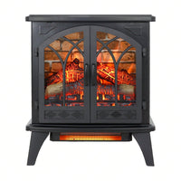 24 Inch 3D Flame Electric Infrared Quartz Fireplace Stove With Remote Control