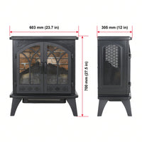 24 Inch 3D Flame Electric Infrared Quartz Fireplace Stove With Remote Control