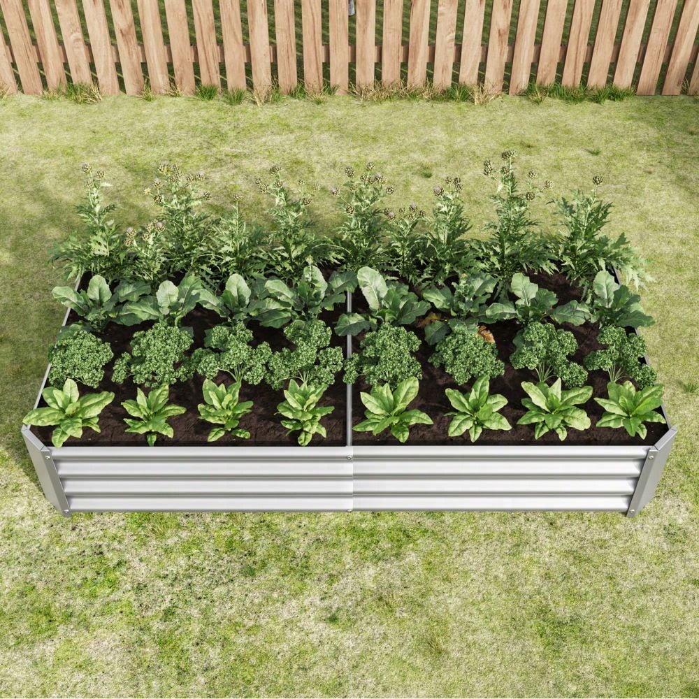 Raised Garden Bed Outdoor, 6x3x1ft, Metal Raised Rectangle Planter Beds For Plants, Vegetables, And Flowers