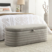 Upholstered Fabric Storage Bench End Of Bed Stool With Safety Hinge For Bedroom, Living Room, Entryway