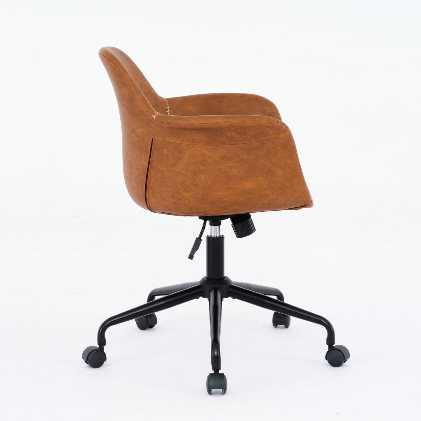Ergonomic Mid-Century Modern Swivel Office Chair with Adjustable Height and Back Support for Home and Study