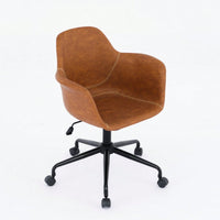 Ergonomic Mid-Century Modern Swivel Office Chair with Adjustable Height and Back Support for Home and Study