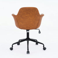 Ergonomic Mid-Century Modern Swivel Office Chair with Adjustable Height and Back Support for Home and Study